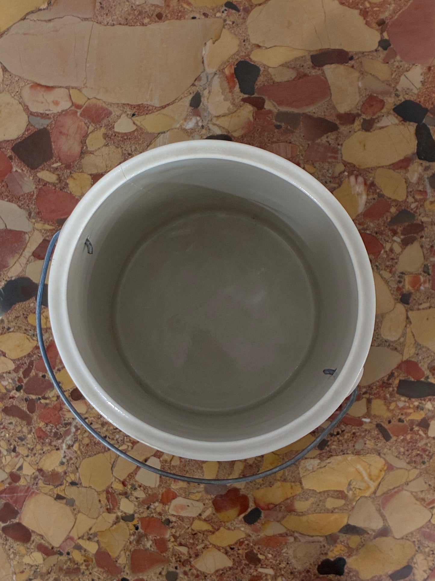 Handcrafted Teal, Black and White Abstract Ceramic Ice Bucket