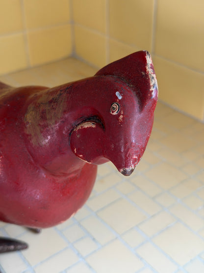 Solid Wood Chicken Folk Art Sculpture