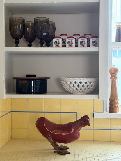 Solid Wood Chicken Folk Art Sculpture