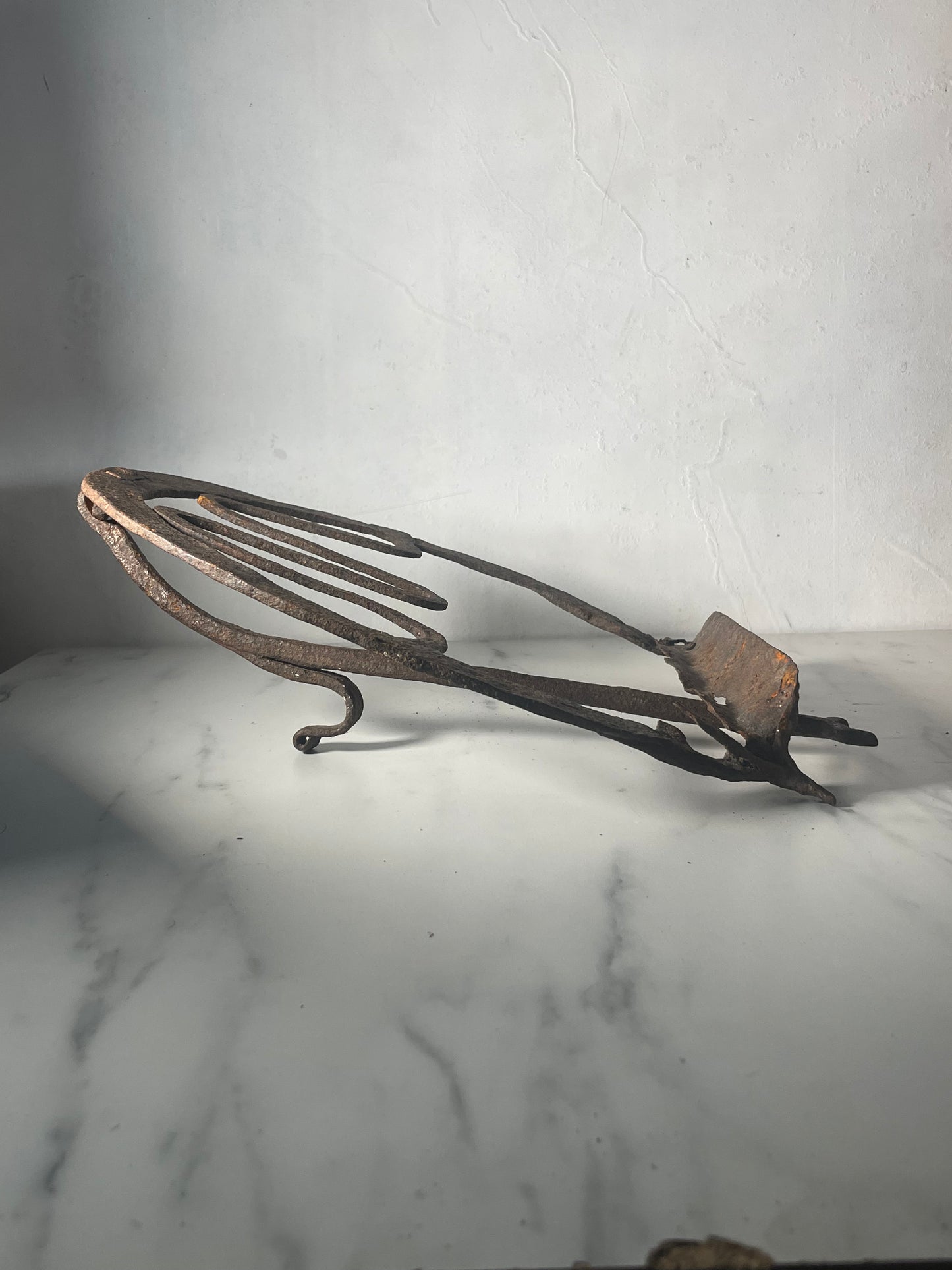 Primitive Hand-forged Reworked Iron Book Stand