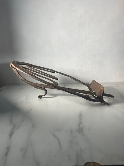 Primitive Hand-forged Reworked Iron Book Stand