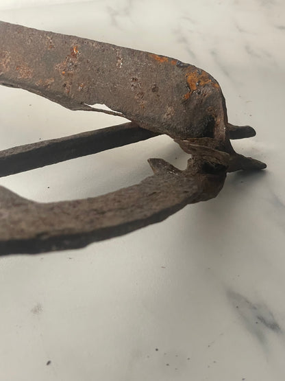 Primitive Hand-forged Reworked Iron Book Stand