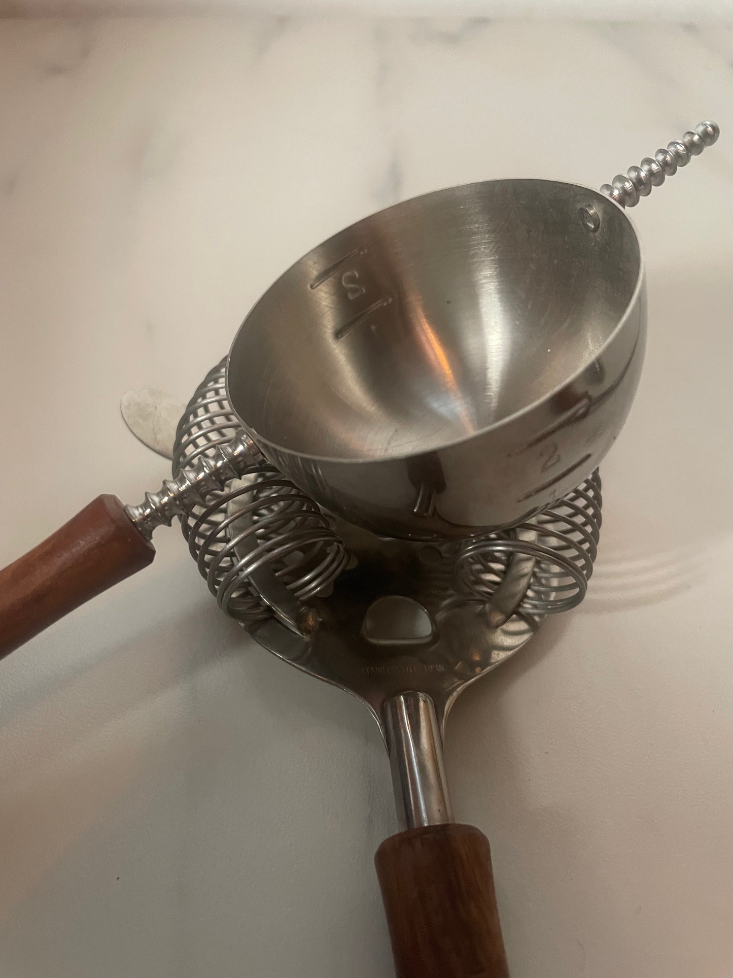 Folding Sheer Canopy Vintage Tray with Steel Tongs, Strainer,  Measuring cup, Skewer, Tongs and Mixing Spoon