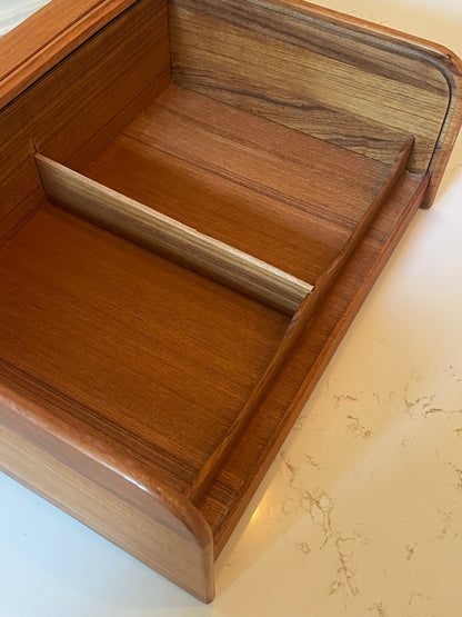 Vintage Kalmar Teak Tambour Box Desk Organizer, 1970s