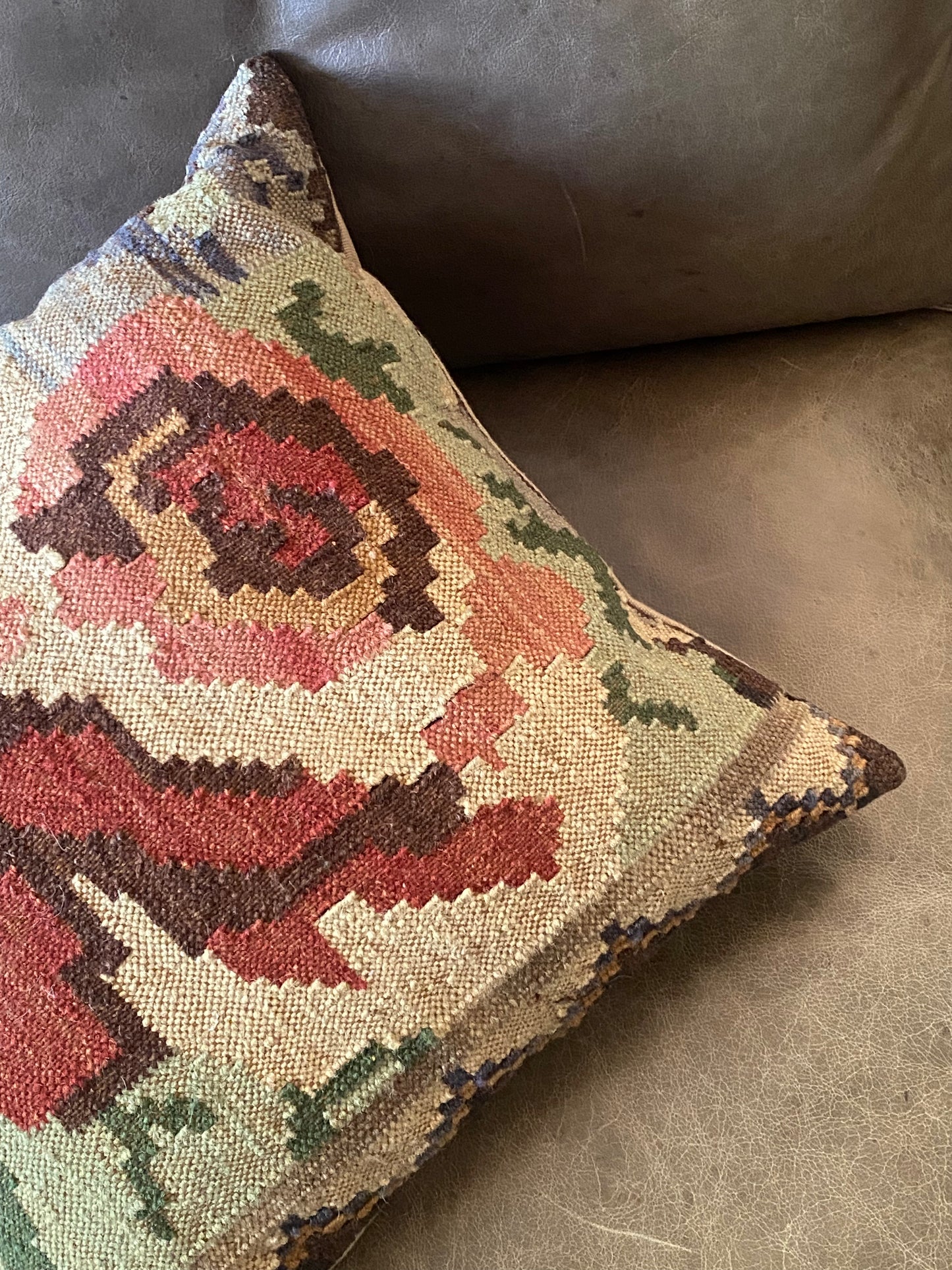 Abstract Rose Kilim Pillow