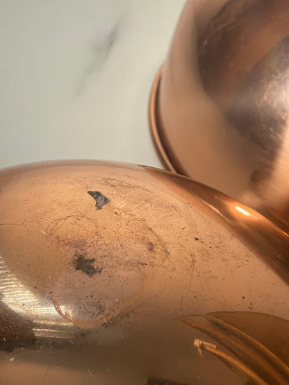 Vintage Copper Nesting Mixing Bowl - Trio