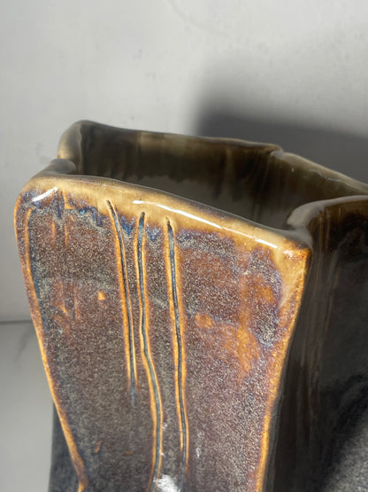 Crumpled Ceramic "Gemstone" Vase