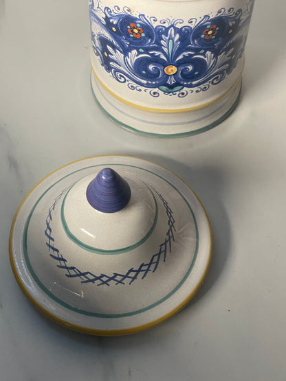 Vintage Italian Deruta Ceramiche Lidded Jar