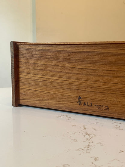 Vintage Kalmar Teak Tambour Box Desk Organizer, 1970s
