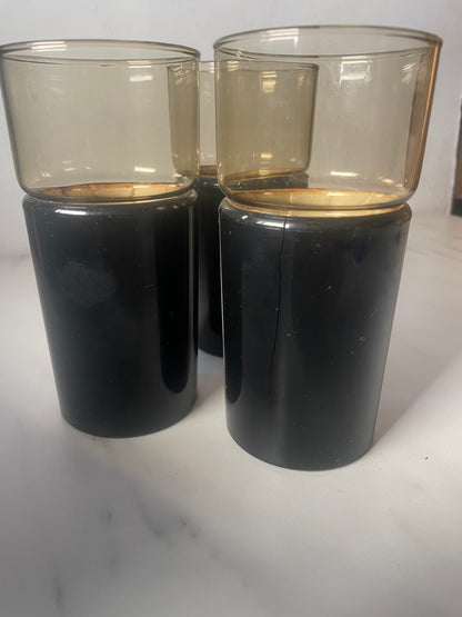 Vintage MCM Henry & Miller Kraftware Insulated Highball Glass Tumbler Set of 3