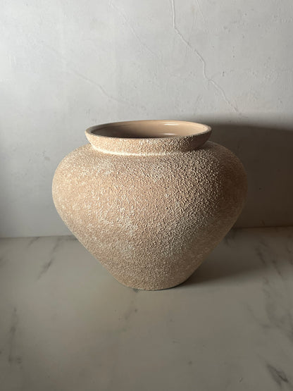 Vintage Pink Sand Haeger Splatterware Vase