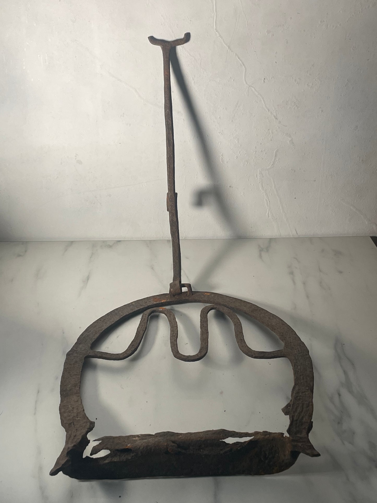 Primitive Hand-forged Reworked Iron Book Stand