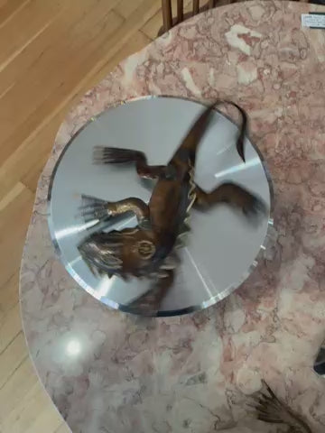 Pair of Sculpted Metal Wall Scrawling Lizards with Painted Brass Details