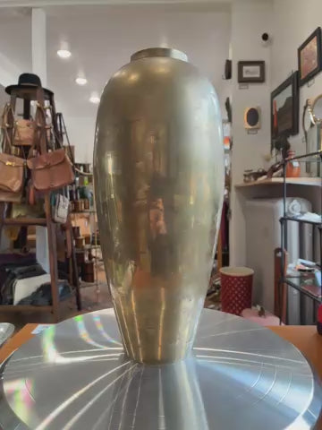 Vintage Solid Brass 12” Vase