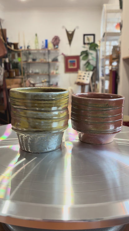 Earthe Glaze Pair Stacking Stoneware Espresso Mugs by Gibbs ‘04