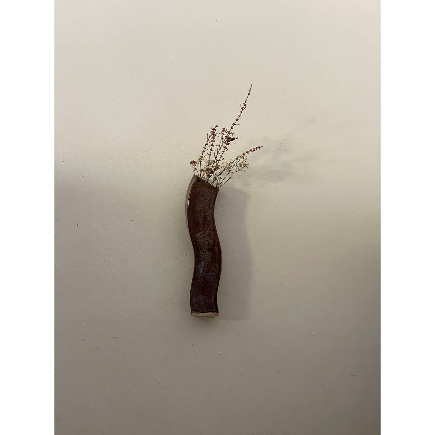 Handcrafted Iridescent Organic Wall Mounted Vase