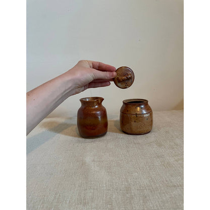'91 Bruggers Cream and Sugar Stoneware Set