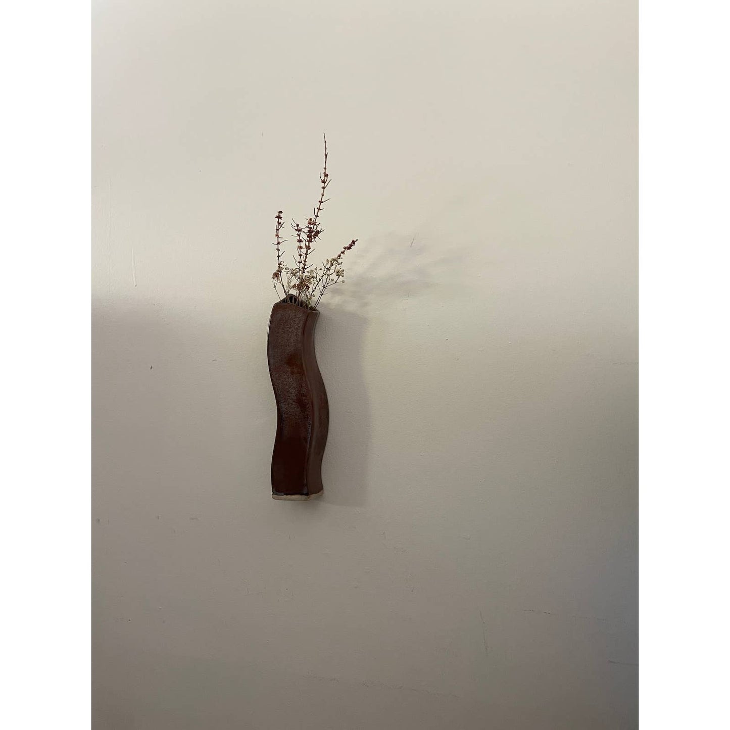 Handcrafted Iridescent Organic Wall Mounted Vase