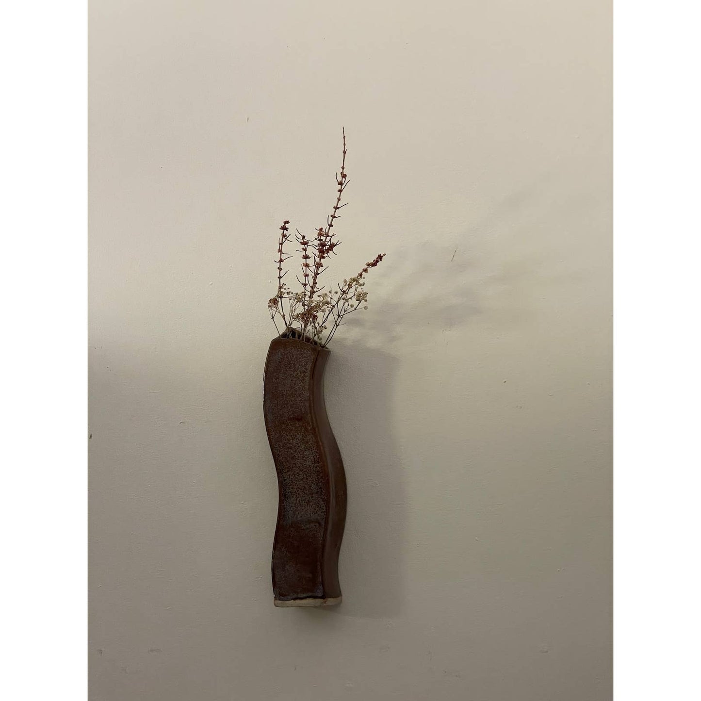 Handcrafted Iridescent Organic Wall Mounted Vase