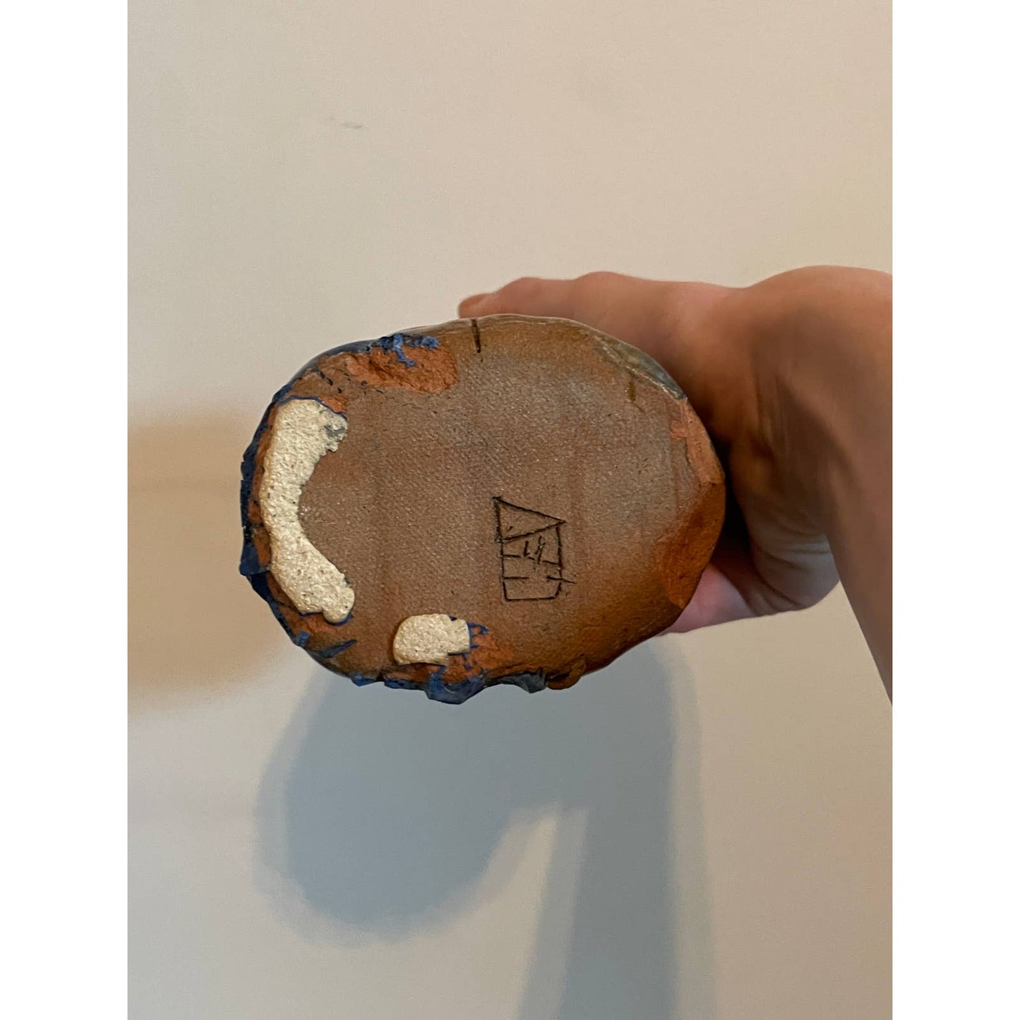 Blue and Brown Organic Textured Leaning Vases