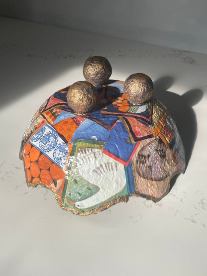 Handcrafted French-Inspired Clown/Joker Mache Bowl