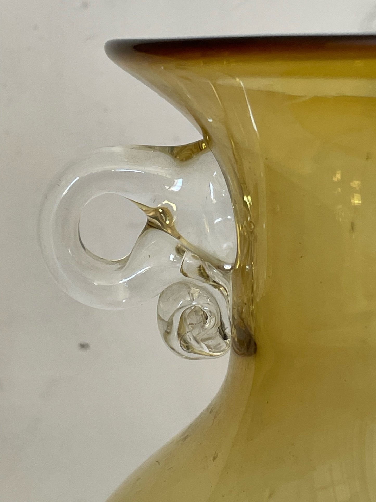 Handblown Glass Yellow Amphora Vase