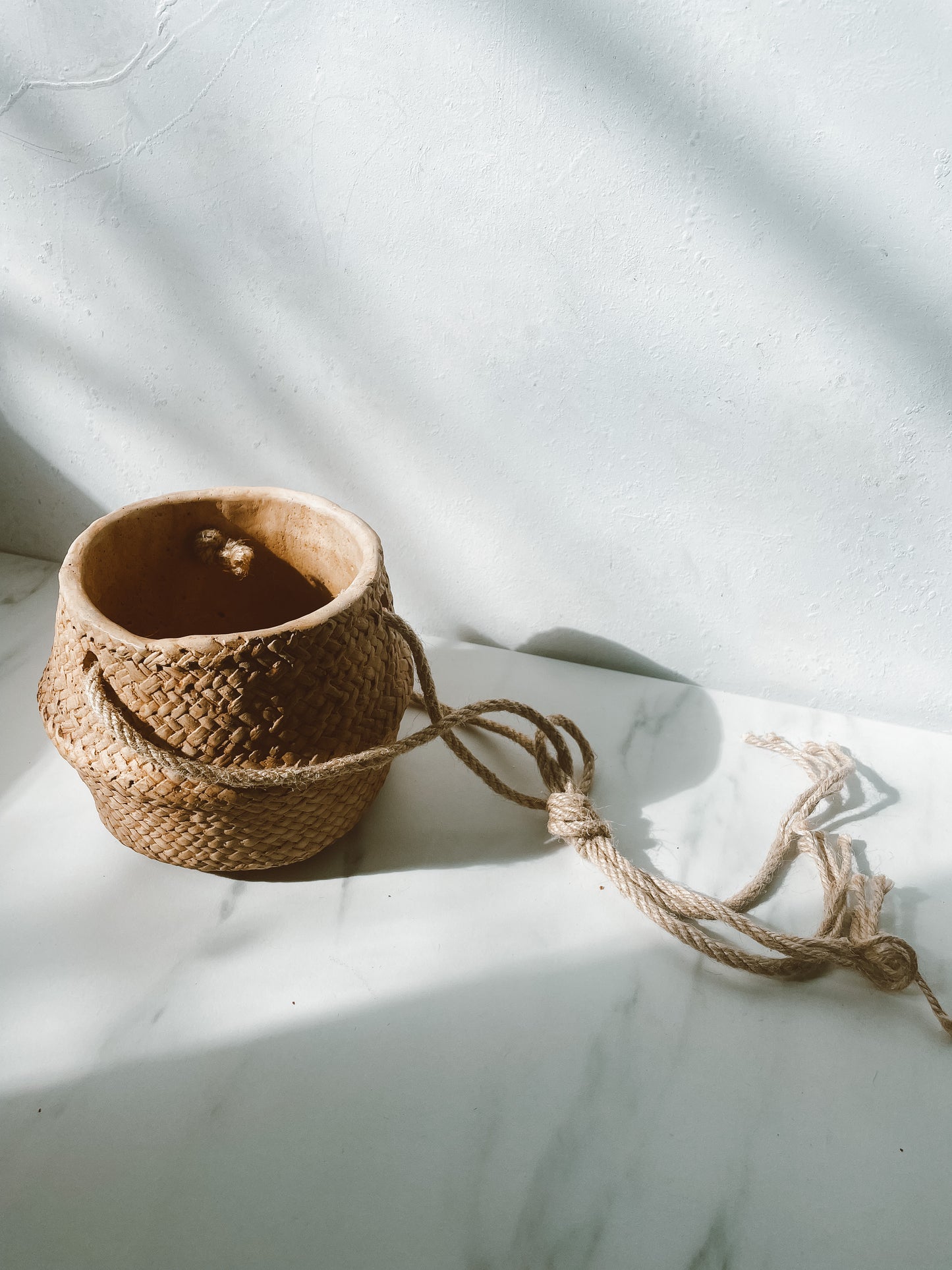 Hanging Woven Ceramic Planter