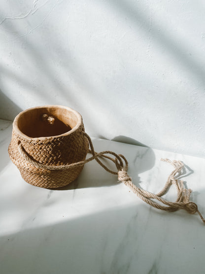 Hanging Woven Ceramic Planter