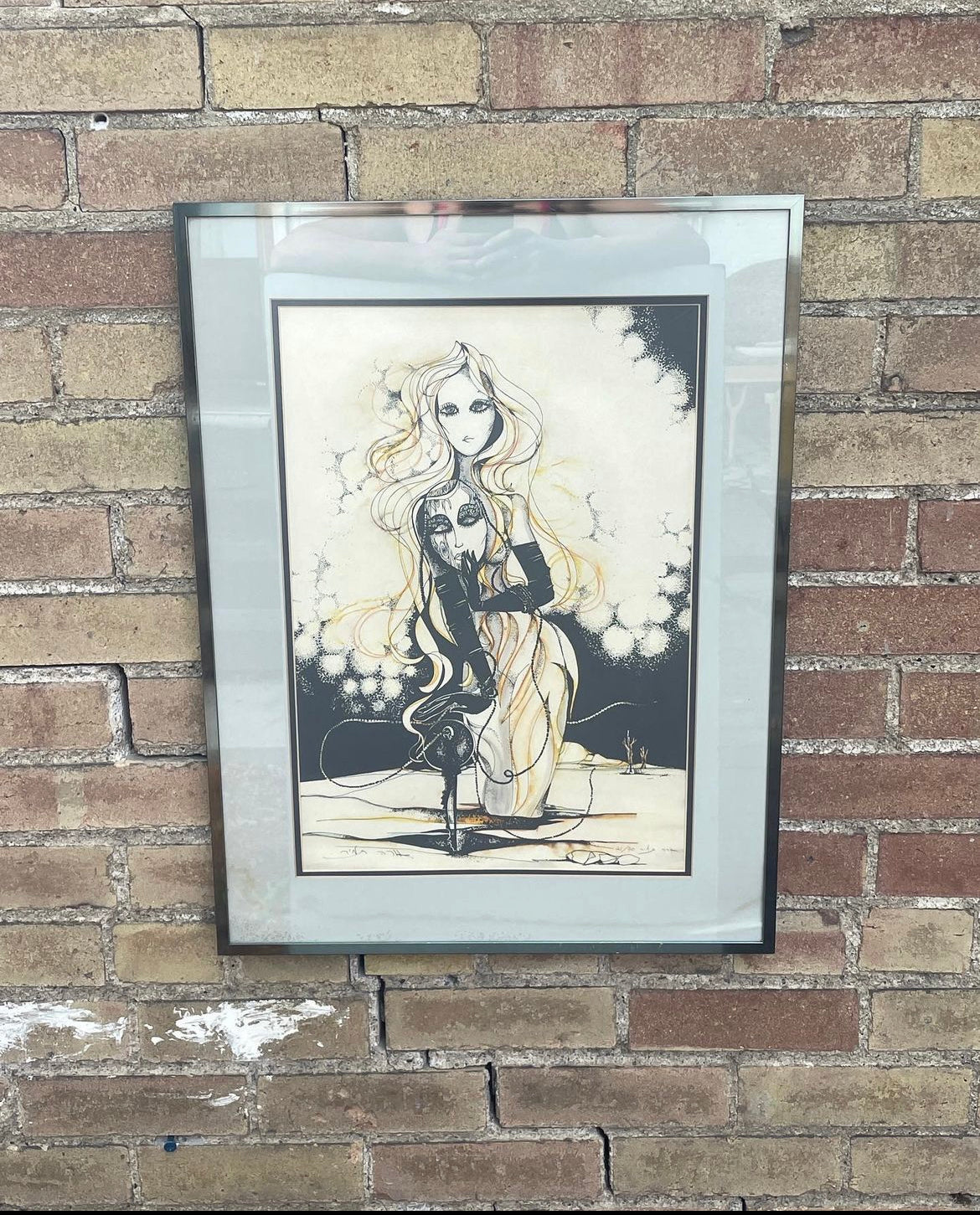 Mysterious Woman Mixed Media Original Signed Art
