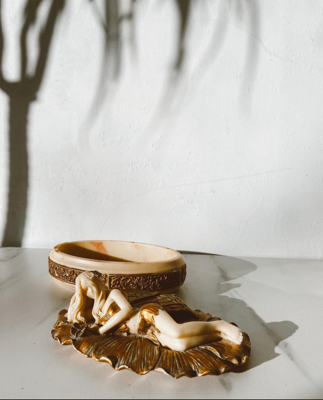 Vintage Gold and Cream Toscano Fairy Keepsake Box