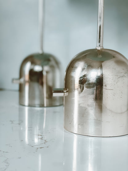 Chrome & Metal Mushroom Table Lamp Set