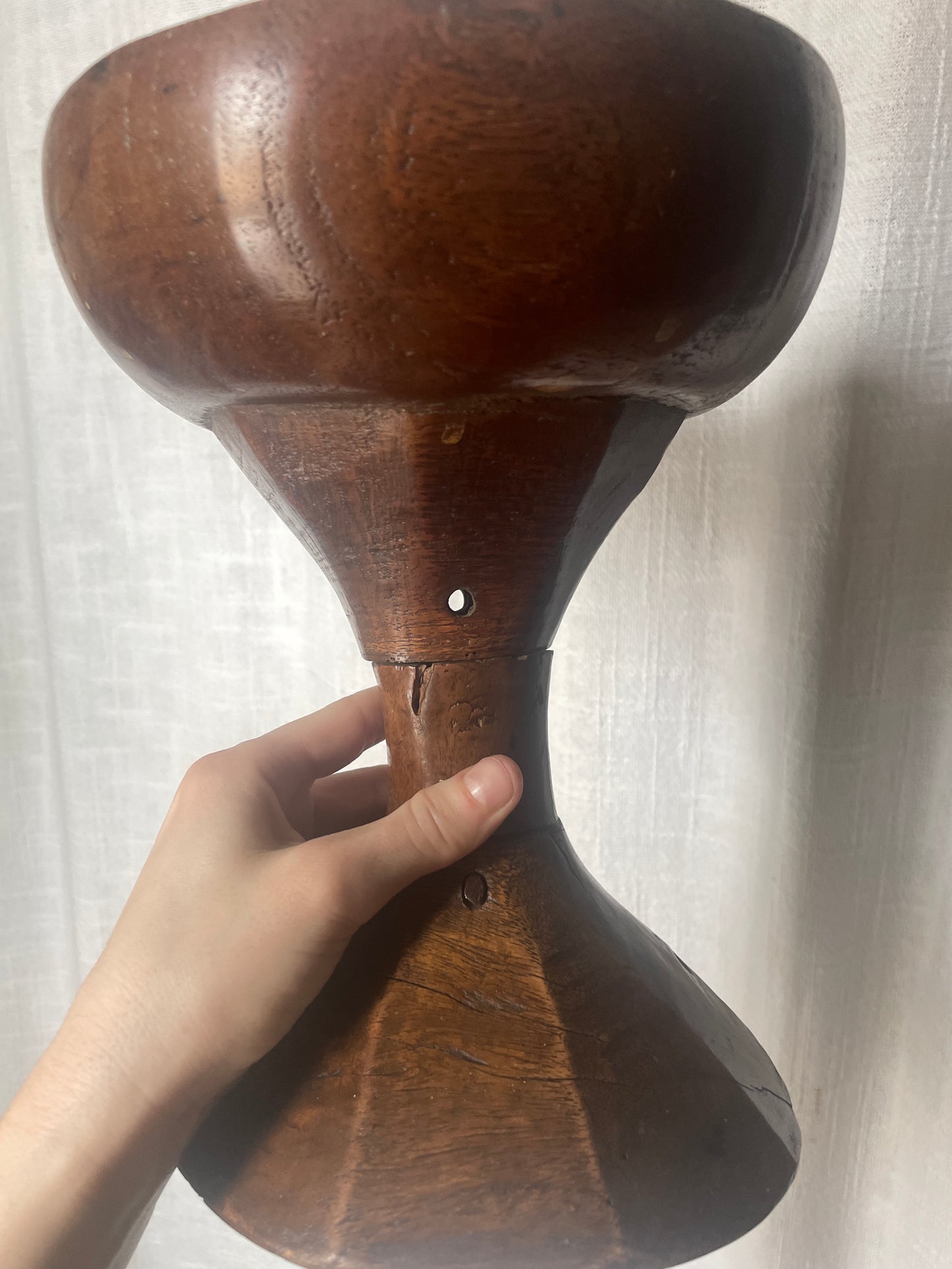 Cake Stand, Wood Bowl, Vase and Primitive Ceremonial Carved Wood Chalice