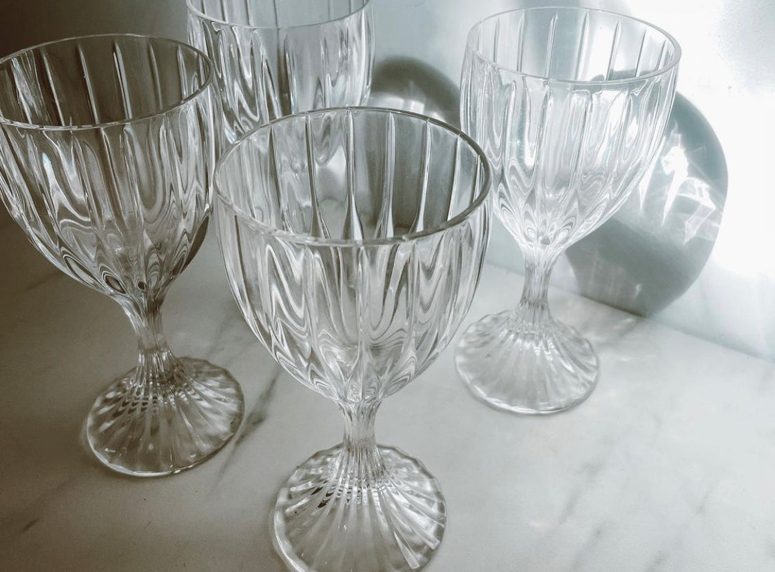 Vintage Mikasa “Park Lane” Crystal Wine Goblets Water Glassware set of 4