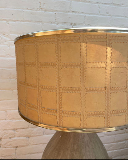 Large Textured Ceramic Lamp and Shade