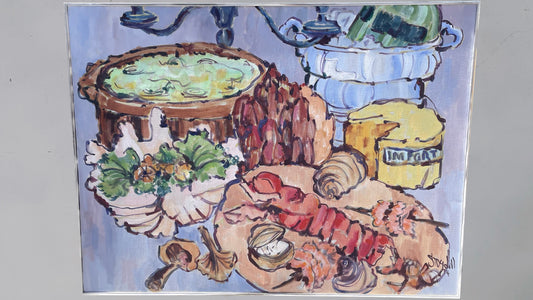 1974 Lavish Maximalist Dinner Scene by Stogdill