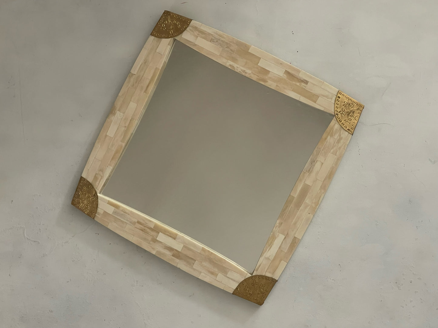 Bone and Brass Mirrors - set of 2
