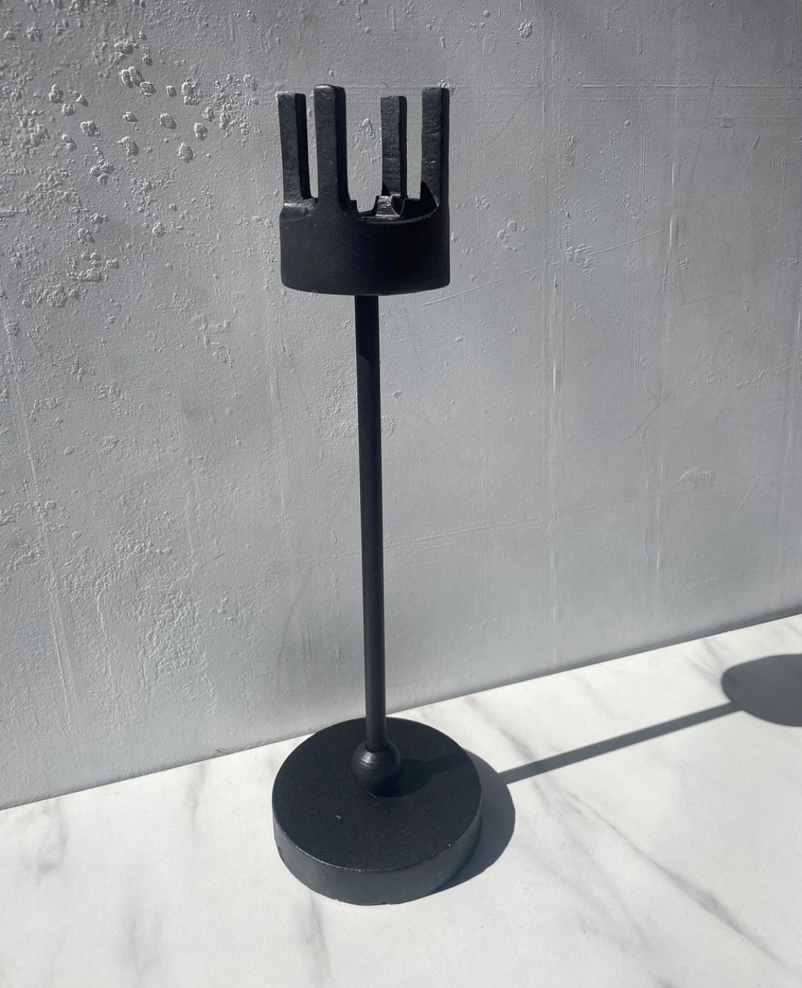 Van Keppel Green Brutalist Style Cast Iron Candle Holder