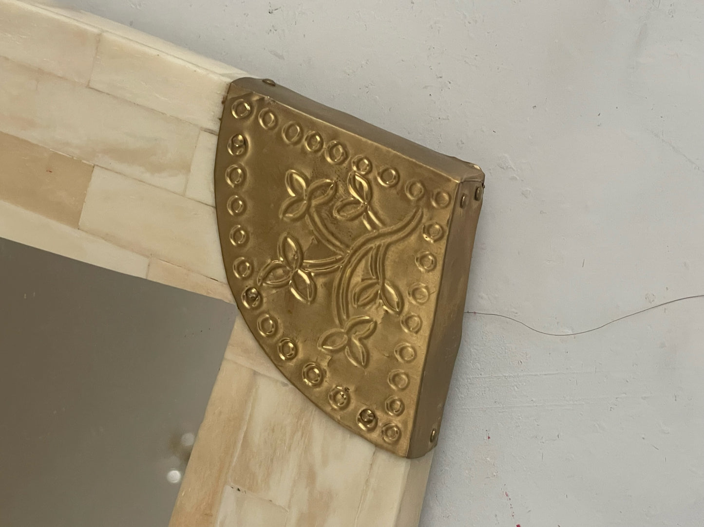 Bone and Brass Mirrors - set of 2