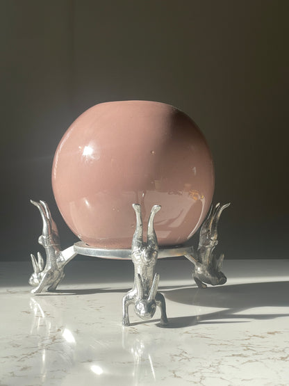 Arthur Cort Bunny Stand and Pink Vase