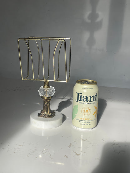 Vintage Rococo Brass and Marble Letter Organizer
