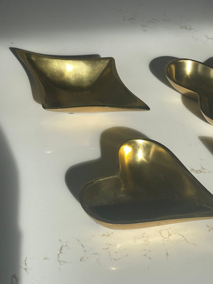 Gold Brass Coated Casted Aluminum Poker Suite Trinket Bowls