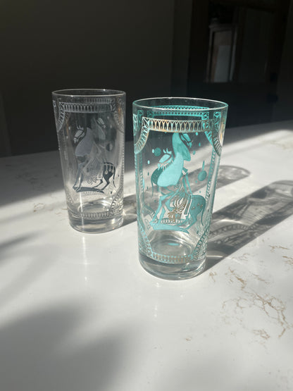 Vintage Trojan Horse Collins Glasses - Signed Fred Press