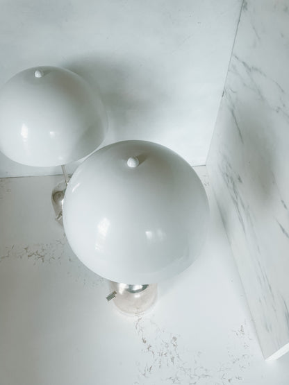 Chrome & Metal Mushroom Table Lamp Set