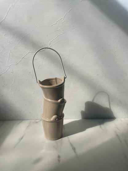 Ceramic Stack of Buckets Small Planter Pot